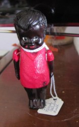 3 1/2''OR 6''RARE CELLULOID BLACK DOLLHOUSE JAPAN DOLL,RED TOP 128